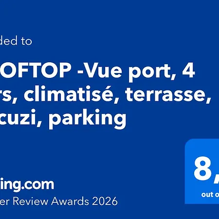 Rooftop -vue Port, 4 Pers, Climatise, Terrasse, Jaccuzi, Parking * 앙티브