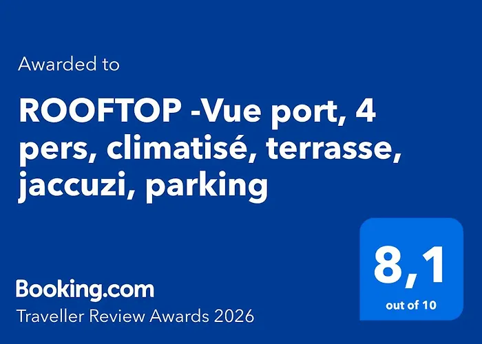 Rooftop -vue Port, 4 Pers, Climatisé, Terrasse, Jaccuzi, Parking * Antibes